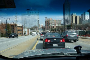 Det stod rimelig stille i alle retninger - tror jeg brukte 20+ minutter på en 10 minutters tur.